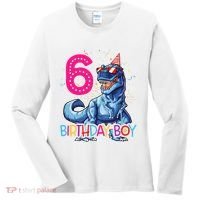 Dinosaur T Rex 6 Year Old 6th Birthday Women's Long Sleeve Shirt thumb 0