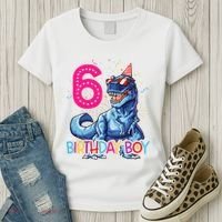 Dinosaur T Rex 6 Year Old 6th Birthday Women's T-Shirt thumb 3