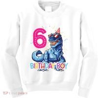 Dinosaur T Rex 6 Year Old 6th Birthday Kids Sweatshirt thumb 0