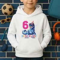 Dinosaur T Rex 6 Year Old 6th Birthday Kids Hoodie thumb 2