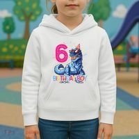 Dinosaur T Rex 6 Year Old 6th Birthday Kids Hoodie thumb 3