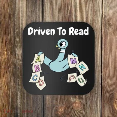 Driven To Read Pigeon Library Reading Books Reader Coaster