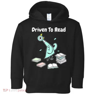 Driven To Read Pigeon Library Reading Books Reader Funny Toddler Hoodie