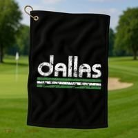 Dallas Texas Retro Weathered Throwback Golf Towel thumb 1