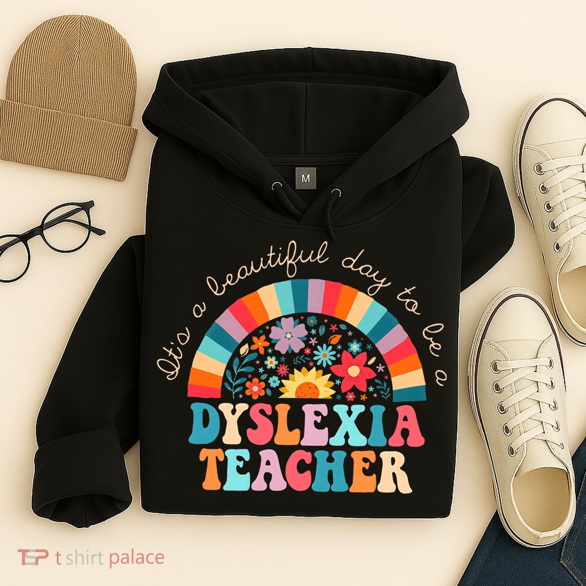 Dyslexia Teacher Retro Dyslexia SPED Therapist Rainbow Hoodie