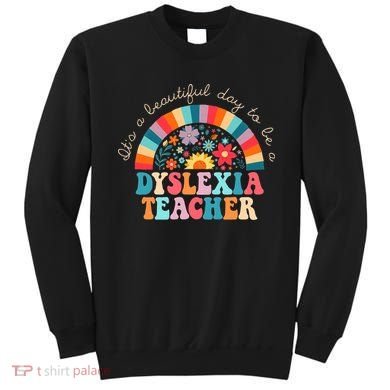 Dyslexia Teacher Retro Dyslexia SPED Therapist Rainbow Sweatshirt