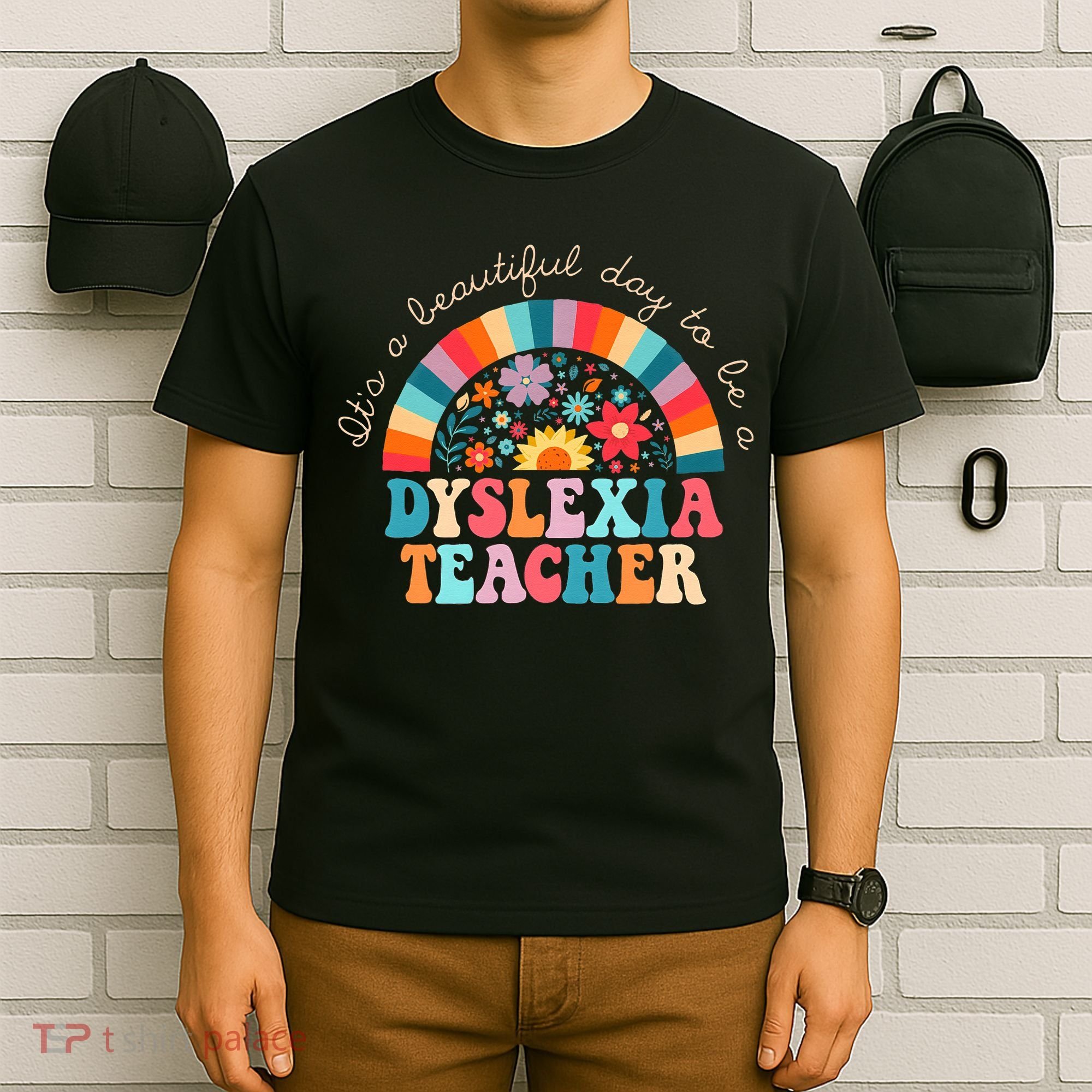 Dyslexia Teacher Retro Dyslexia SPED Therapist Rainbow T-Shirt