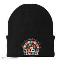 Dyslexia Teacher Retro Dyslexia SPED Therapist Rainbow Beanie thumb 0