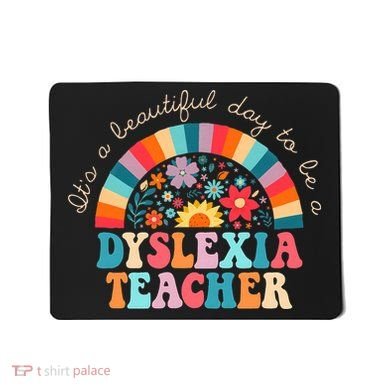 Dyslexia Teacher Retro Dyslexia SPED Therapist Rainbow Mousepad