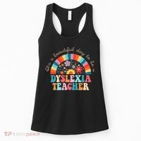 Dyslexia Teacher Retro Dyslexia SPED Therapist Rainbow Women's Tank Top thumb 0
