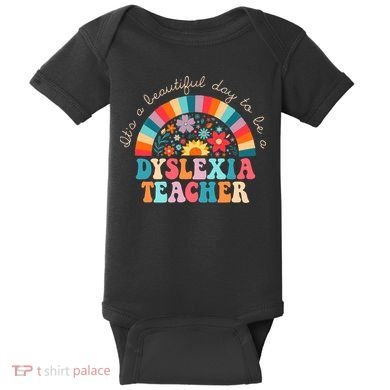 Dyslexia Teacher Retro Dyslexia SPED Therapist Rainbow Baby Bodysuit
