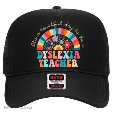 Dyslexia Teacher Retro Dyslexia SPED Therapist Rainbow Hat