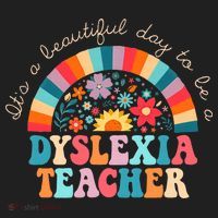 Dyslexia Teacher Retro Dyslexia SPED Therapist Rainbow Hat thumb 2
