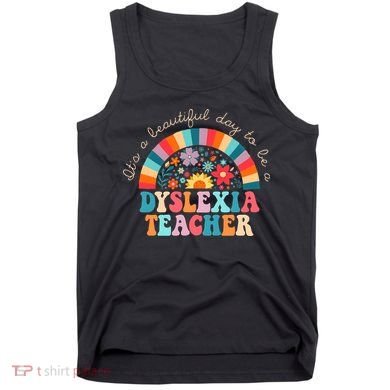 Dyslexia Teacher Retro Dyslexia SPED Therapist Rainbow Tank Top