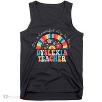 Dyslexia Teacher Retro Dyslexia SPED Therapist Rainbow Tank Top thumb 0