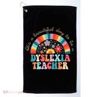 Dyslexia Teacher Retro Dyslexia SPED Therapist Rainbow Golf Towel thumb 0