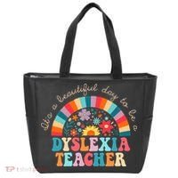 Dyslexia Teacher Retro Dyslexia SPED Therapist Rainbow Tote Bag thumb 0