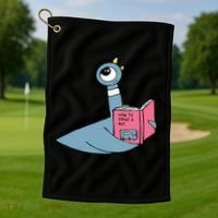 Driven To Read Pigeon Library Reading Books Reader Golf Towel thumb 1