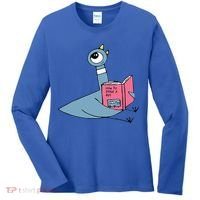 Driven To Read Pigeon Library Reading Books Reader Women's Long Sleeve Shirt thumb 0