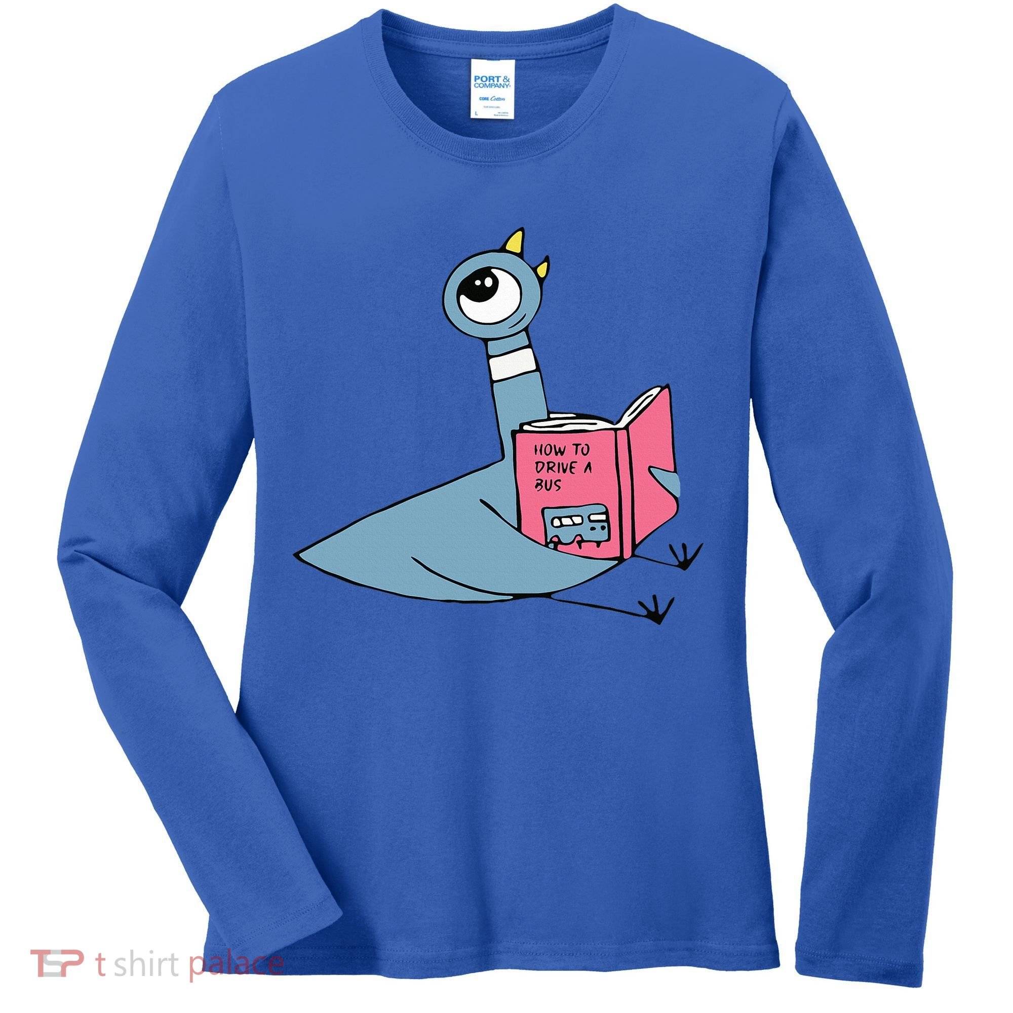 Driven To Read Pigeon Library Reading Books Reader Women's Long Sleeve Shirt