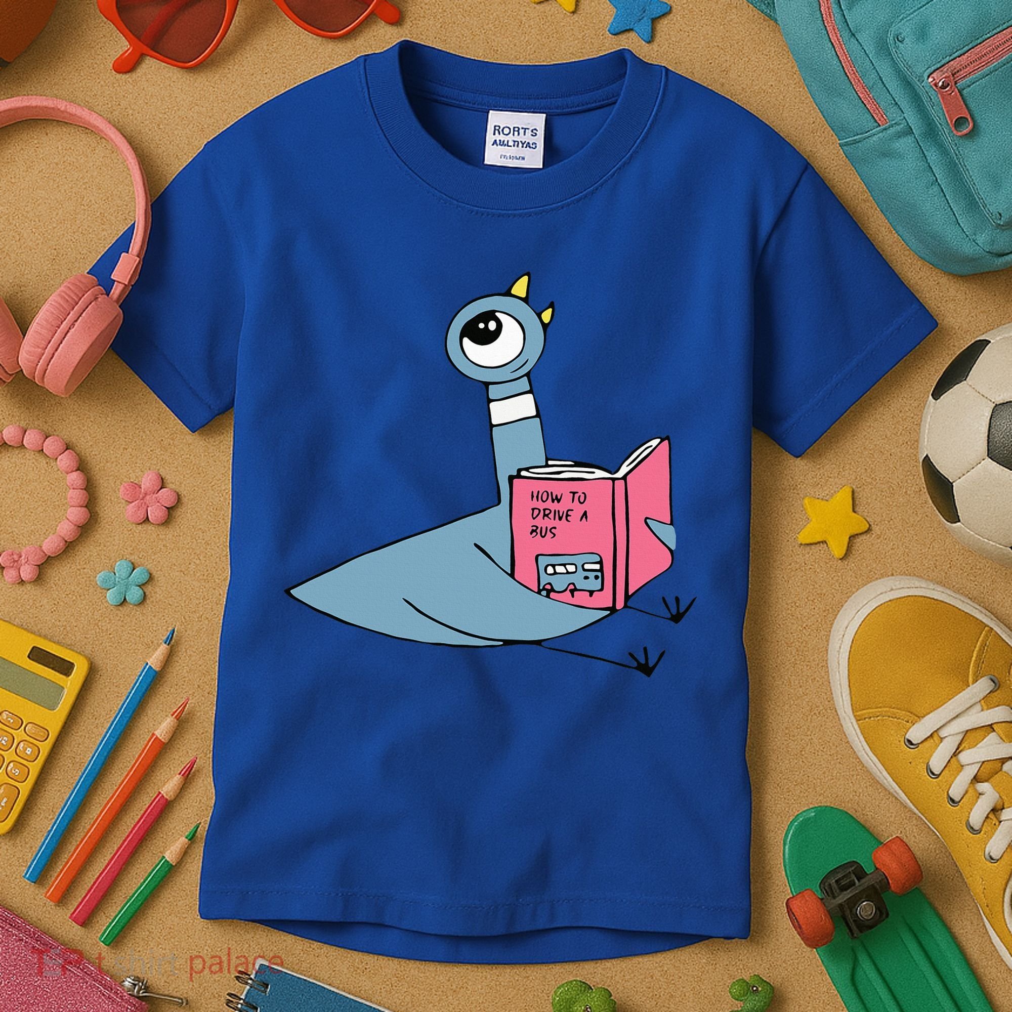 Driven To Read Pigeon Library Reading Books Reader Kids T-Shirt