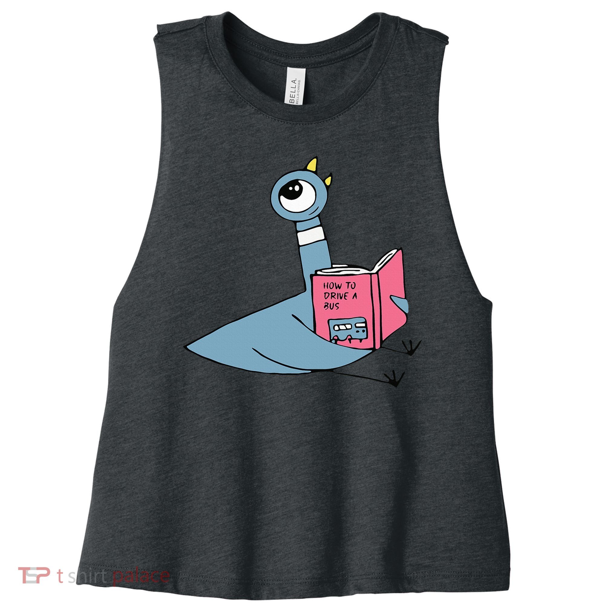 Driven To Read Pigeon Library Reading Books Reader Women's Racerback Cropped Tank