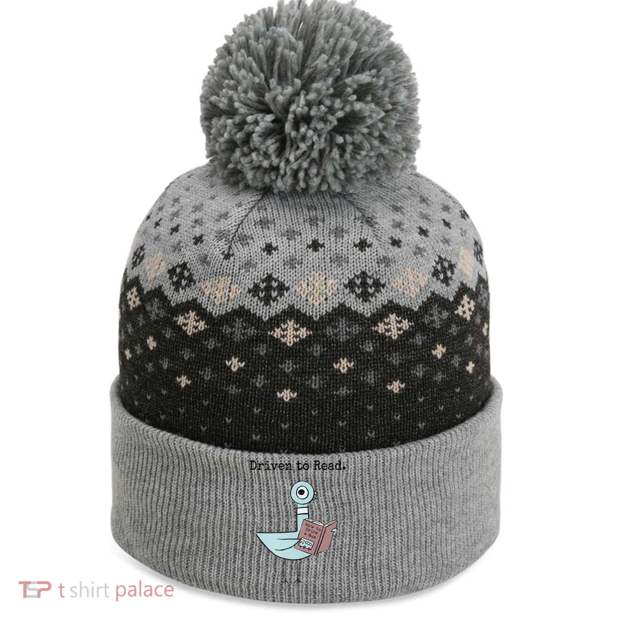 Driven To Read Pigeon Book The Baniff Cuffed Pom Beanie
