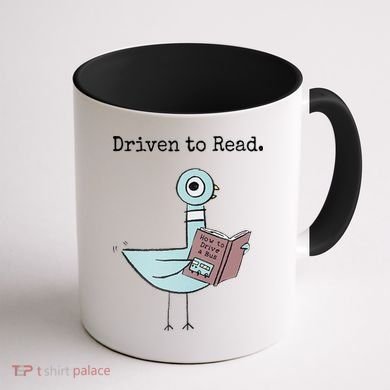 Driven To Read Pigeon Book Coffee Mug back