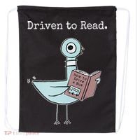 Driven To Read Pigeon Book Drawstring Bag thumb 0
