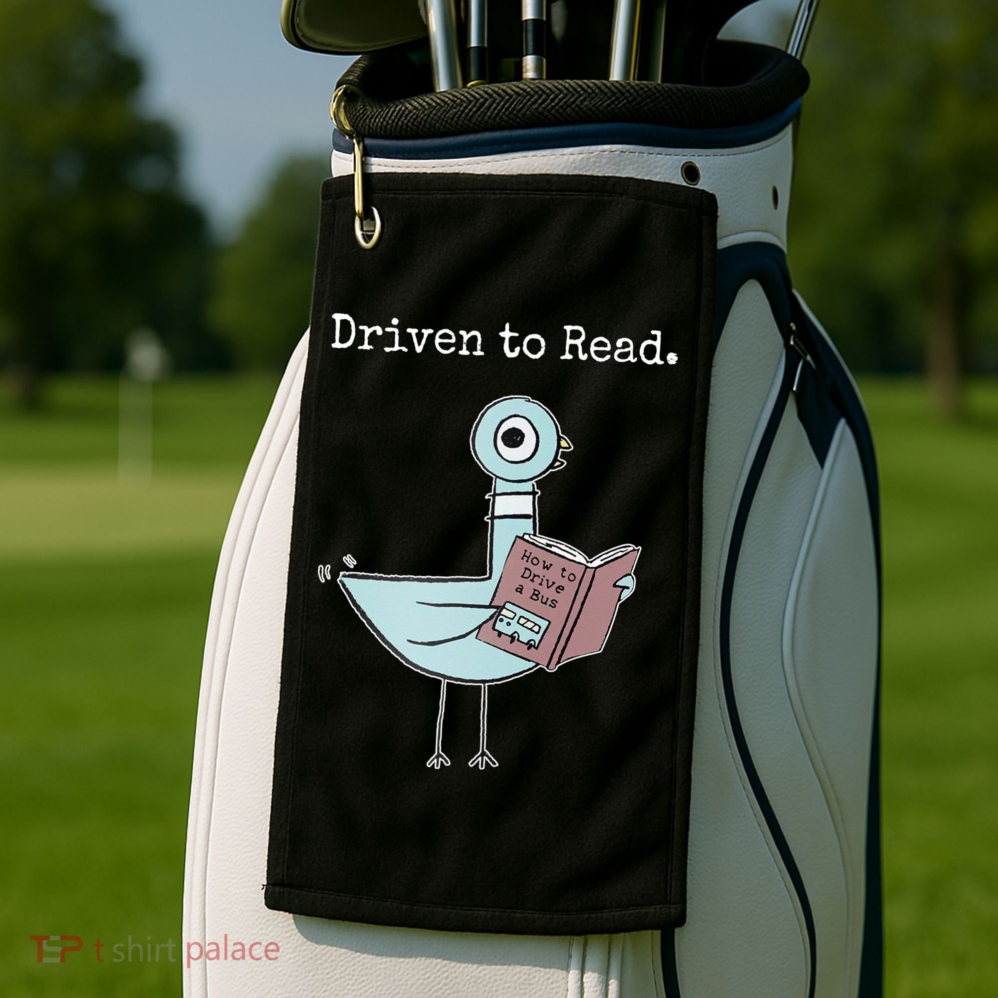 Driven To Read Pigeon Book Golf Towel
