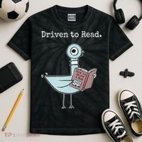 Driven To Read Pigeon Book Kids Tie-Dye T-Shirt thumb 2