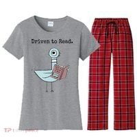 Driven To Read Pigeon Book Women's Flannel Pajama Set thumb 0