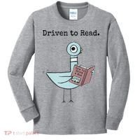 Driven To Read Pigeon Book Kids Long Sleeve Shirt thumb 0