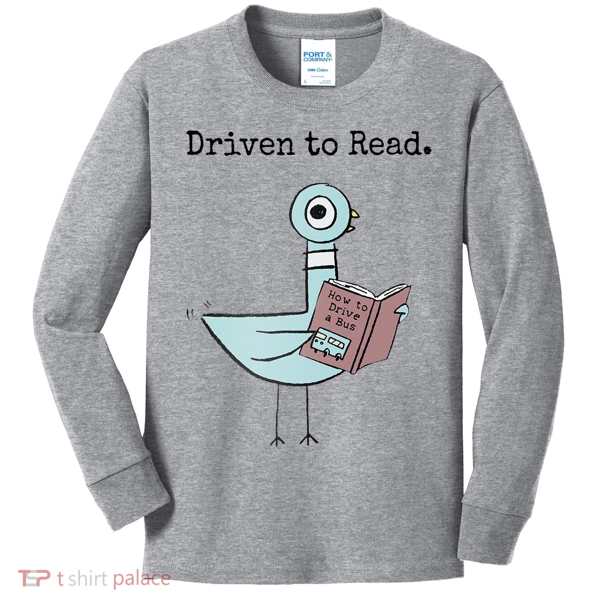Driven To Read Pigeon Book Kids Long Sleeve Shirt