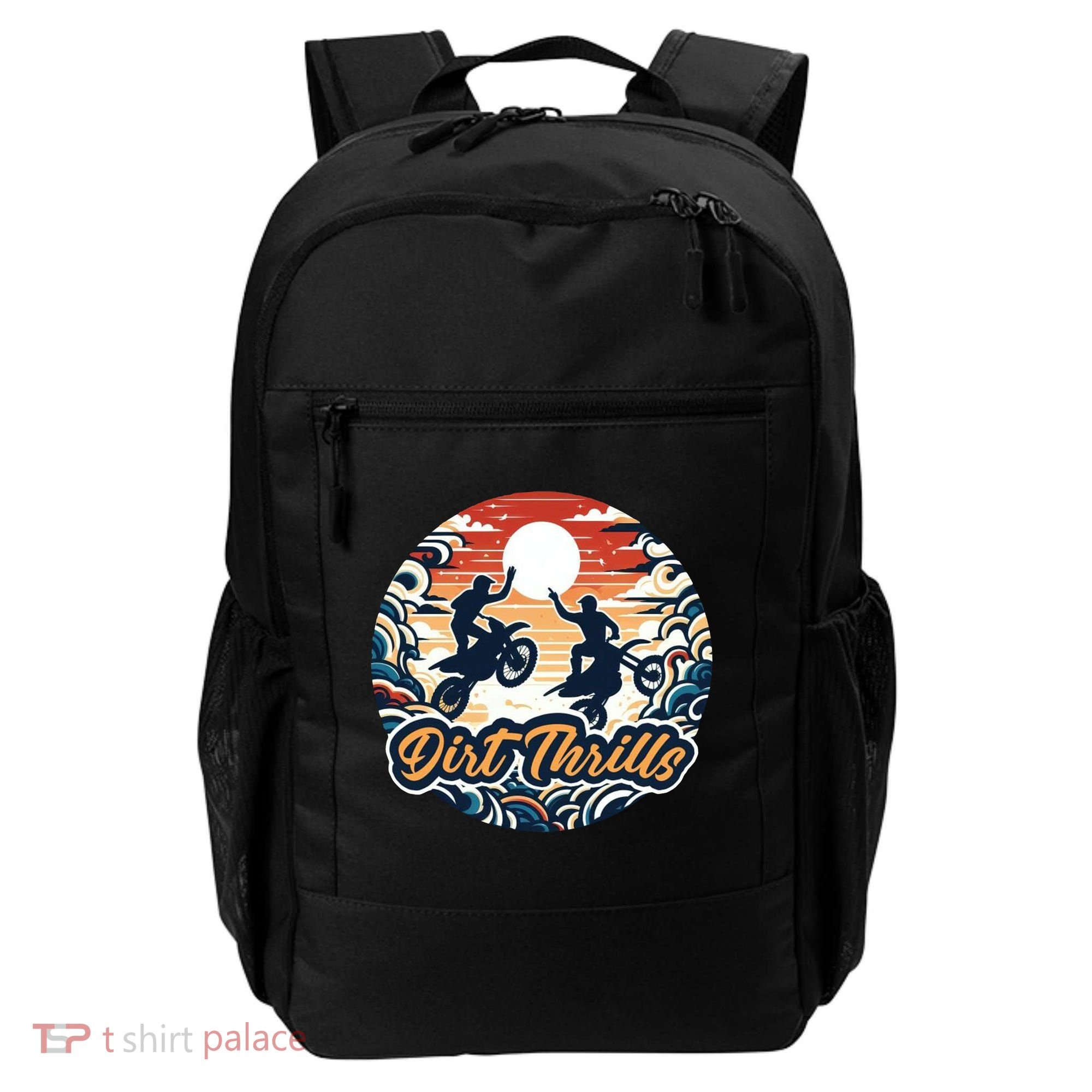 Dirt Thrills Retro Sunset Motocross Backpack