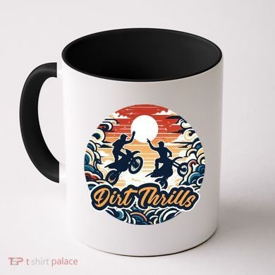 Dirt Thrills Retro Sunset Motocross Coffee Mug