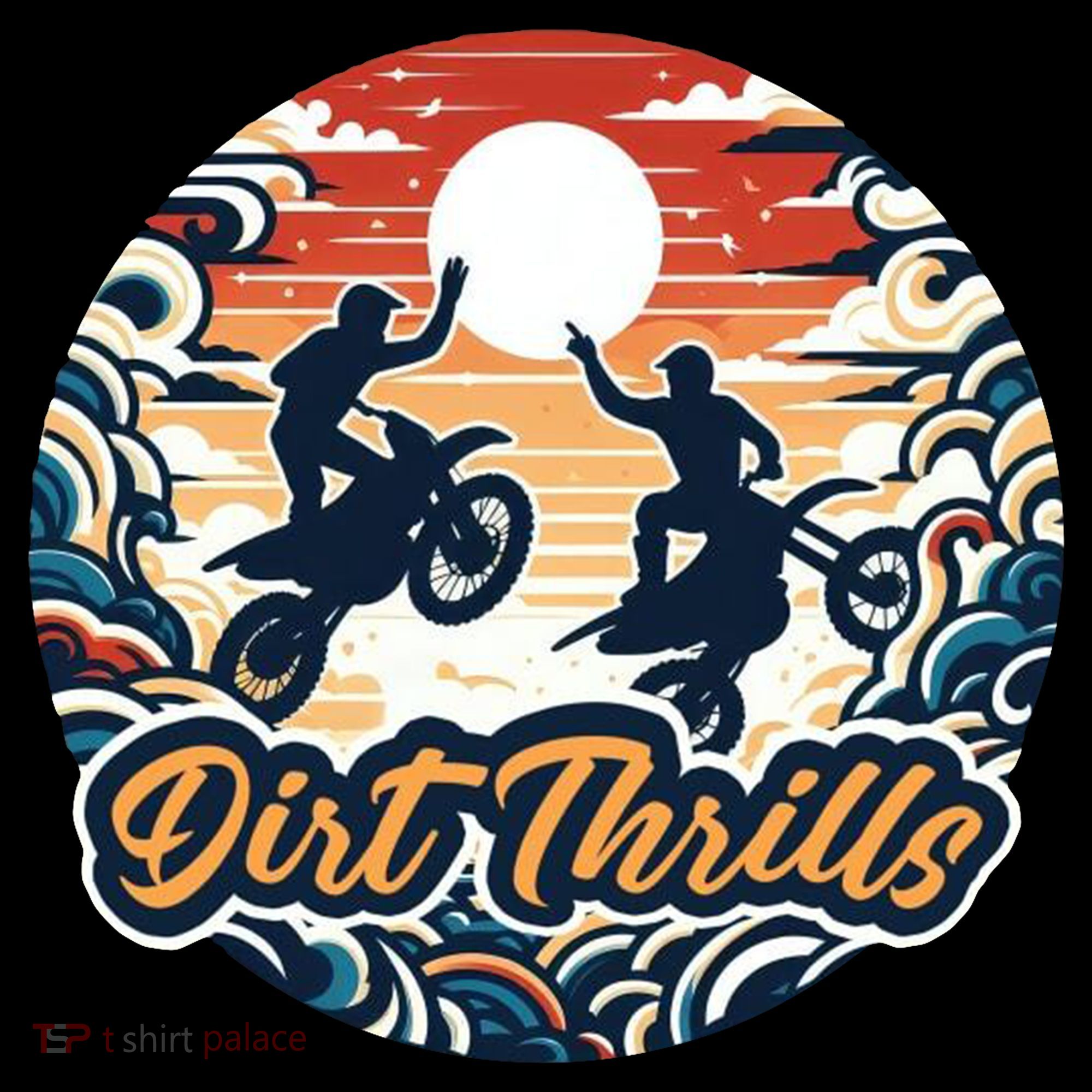 Dirt Thrills Retro Sunset Motocross Women's Hoodie