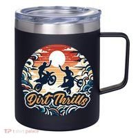 Dirt Thrills Retro Sunset Motocross 12oz Stainless Steel Coffee Mug thumb 0
