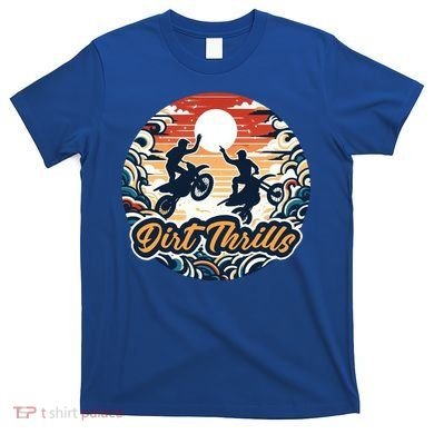 Dirt Thrills Retro Sunset Motocross T-Shirt