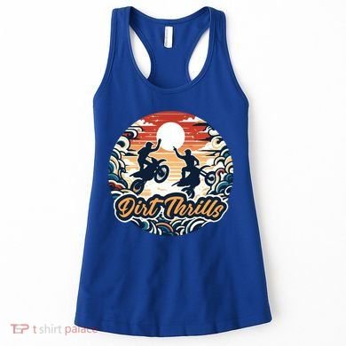 Dirt Thrills Retro Sunset Motocross Women's Tank Top