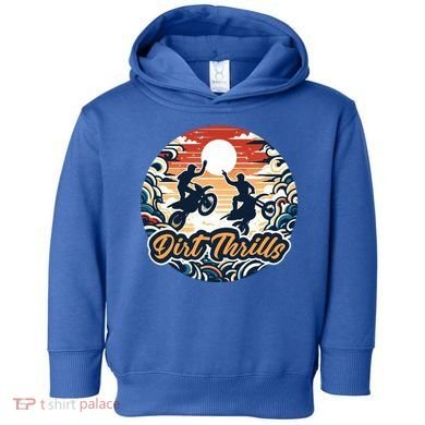 Dirt Thrills Retro Sunset Motocross Toddler Hoodie