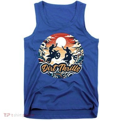 Dirt Thrills Retro Sunset Motocross Tank Top