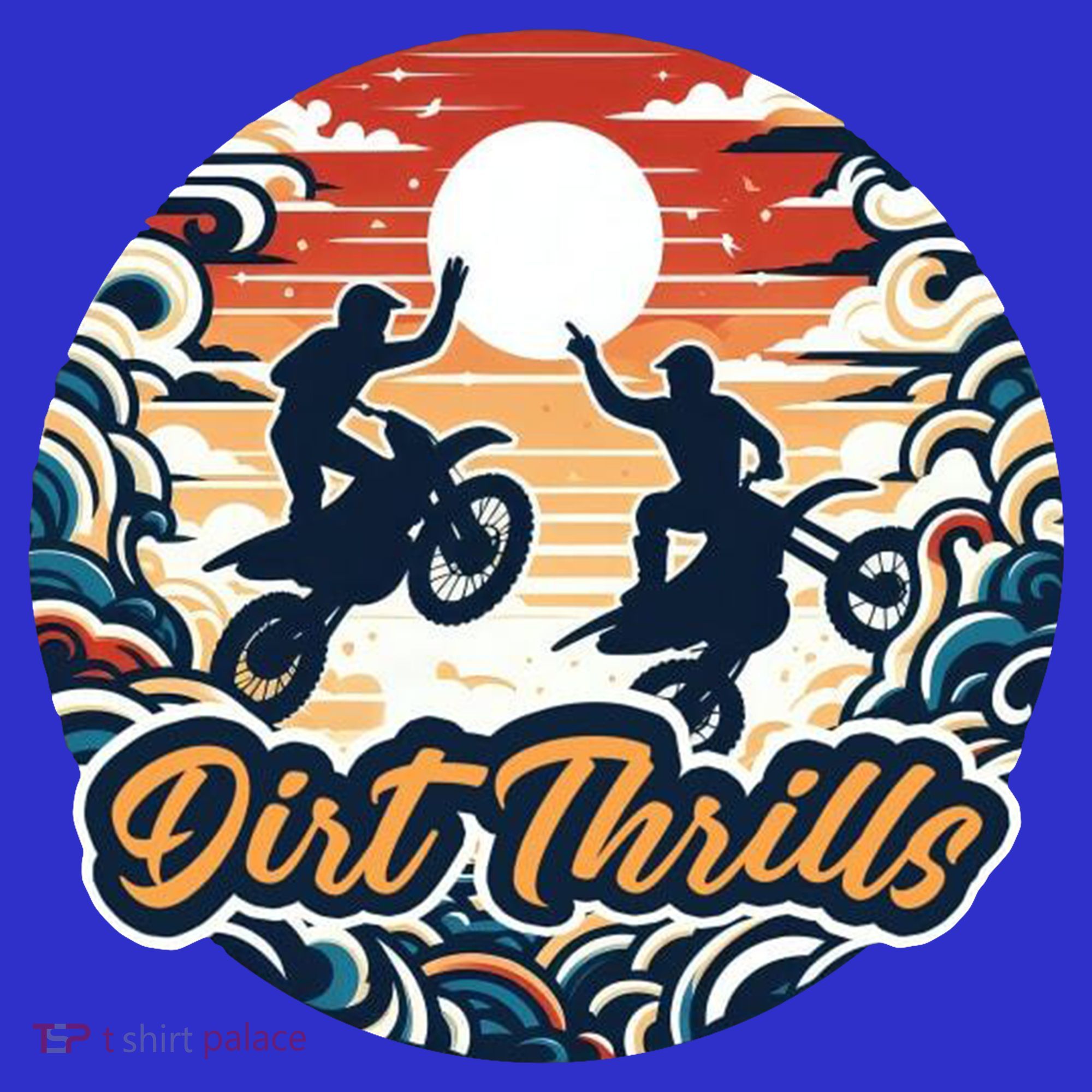 Dirt Thrills Retro Sunset Motocross Kids Sweatshirt