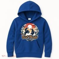 Dirt Thrills Retro Sunset Motocross Kids Hoodie thumb 0