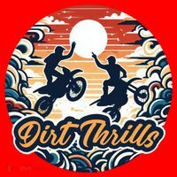 Dirt Thrills Retro Sunset Motocross Santa Hat thumb 1