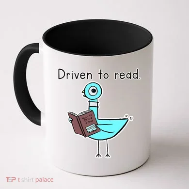 Driven To Read Pigeon Library Reading Books Reader Coffee Mug