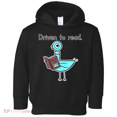 Driven To Read Pigeon Library Reading Books Reader Toddler Hoodie