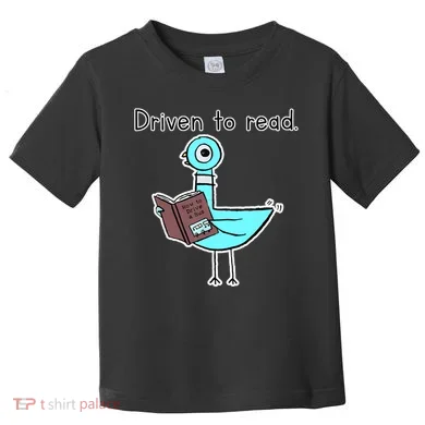 Driven To Read Pigeon Library Reading Books Reader Toddler T-Shirt