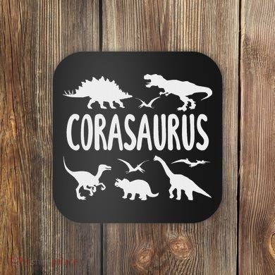 Dinosaur T Rex Cora Corasaurus Dino Name Coaster