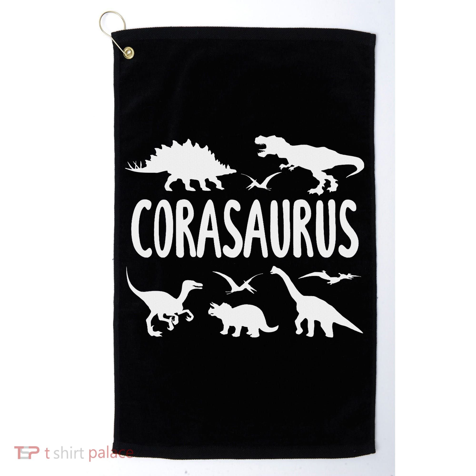 Dinosaur T Rex Cora Corasaurus Dino Name Golf Towel